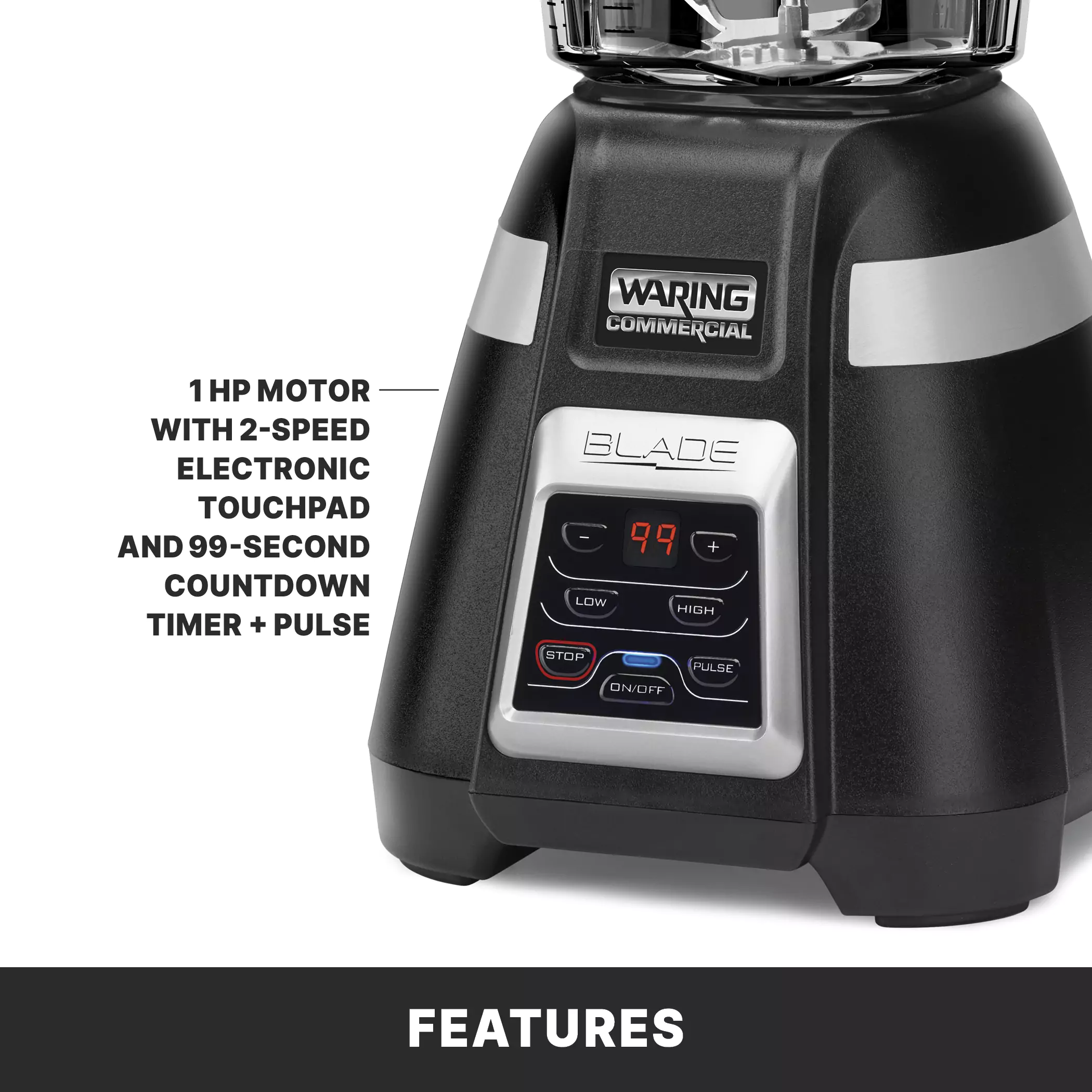 Blade Blender with Electronic Touchpad Control and Timer
